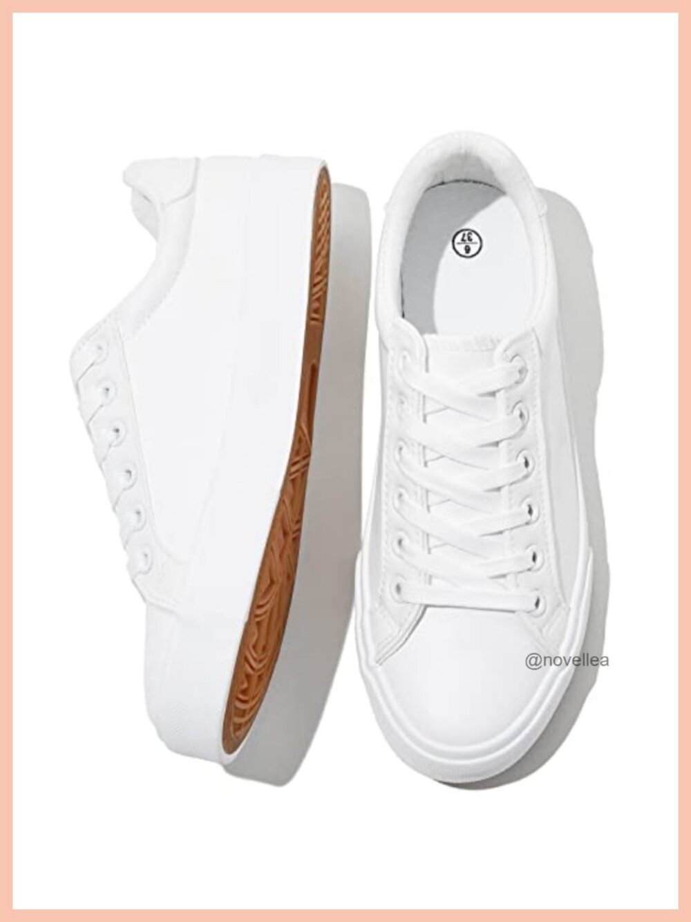 PU Leather Water Resistant Tennis Sneakers Lace Up Casual Shoes
